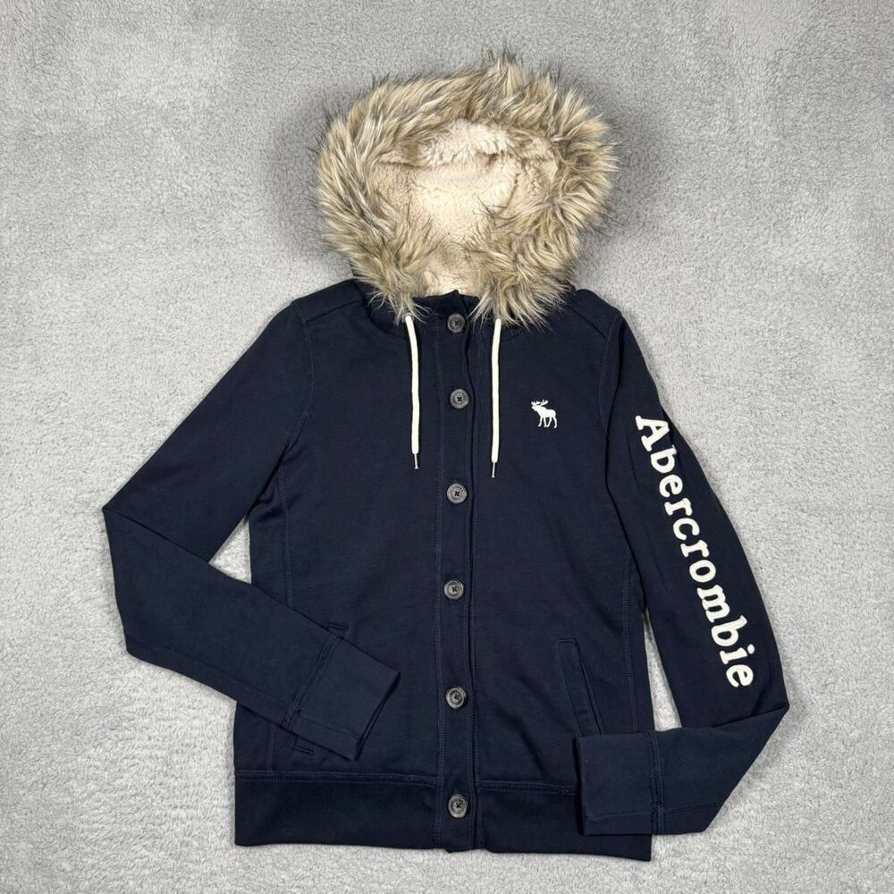 Abercrombie-fitch Women's Navy and Blue Jacket